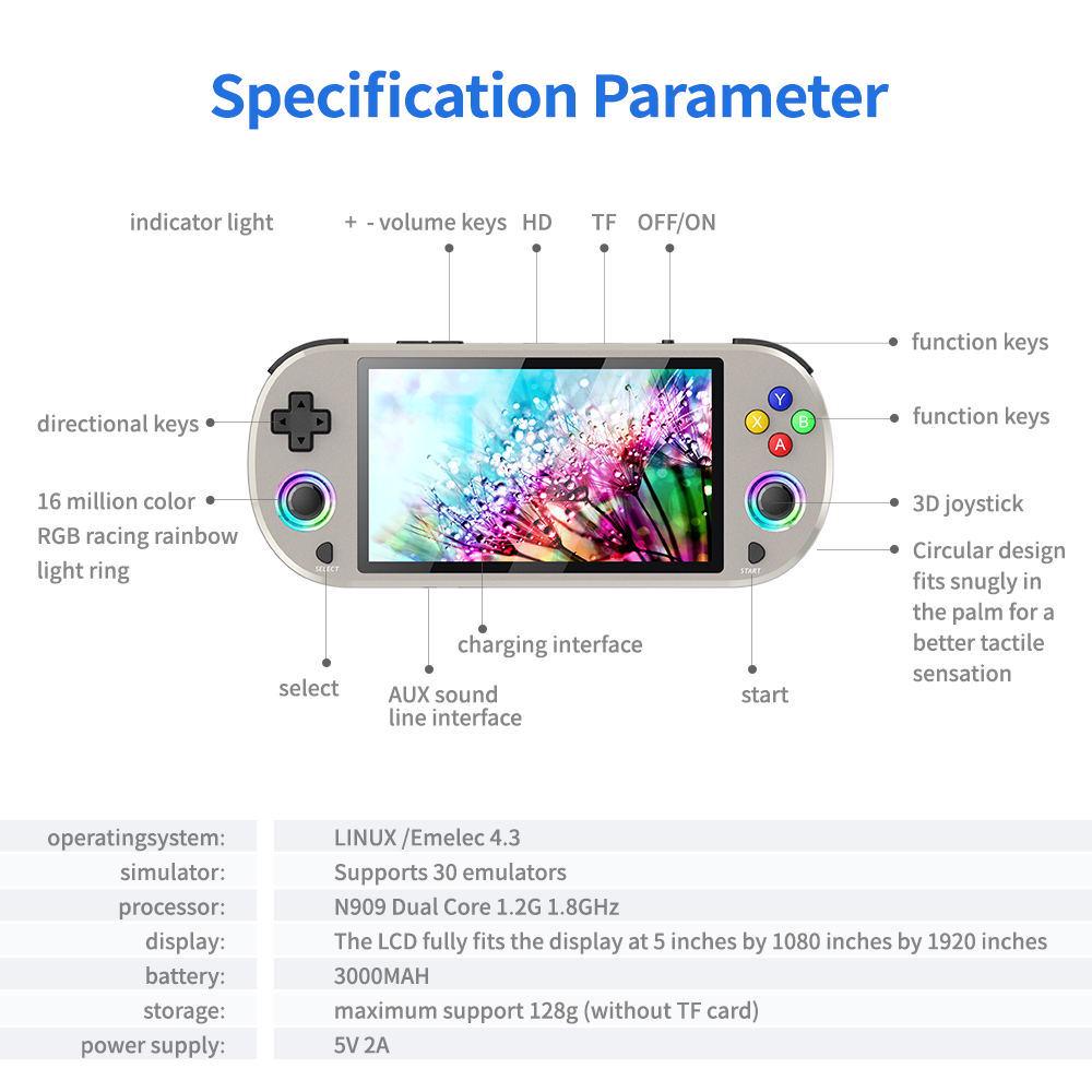 M22PRO Handheld Game Console for Two Players, HD PS1.