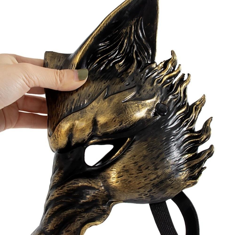 Wolf Halloween Mask Half Face Cosplay Mask Punk Masquerade Mask  Carnival