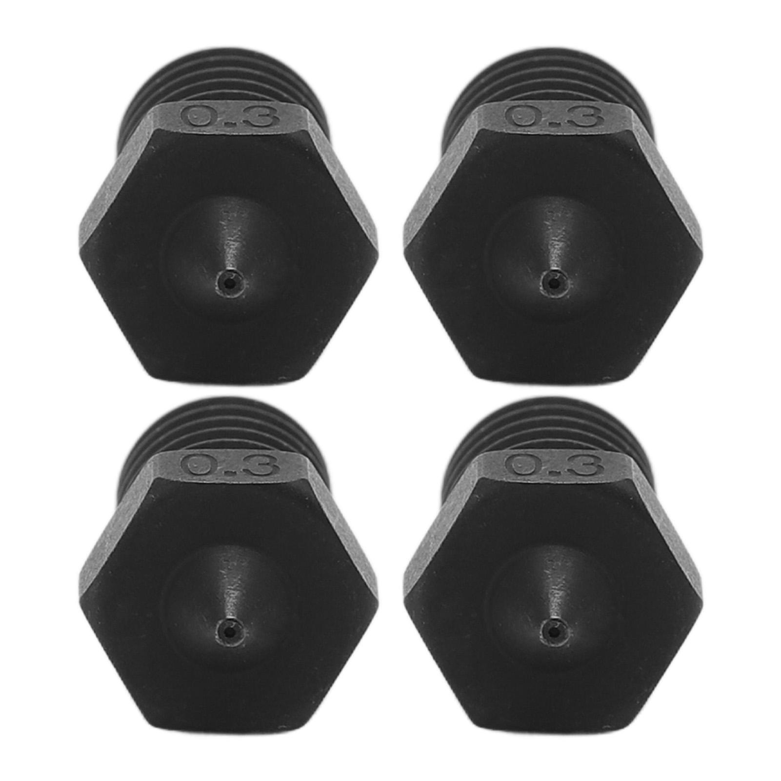 

4 шт. V6 закаленная стальная насадка с высоким расходом, устойчивая к высоким температурам, металлическая насадка V6 для CR 10 Anet8 0.3mm