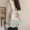 Schoolbag wholesale fashion new female college style cute print color matching backpack small middle school college student schoolbag women's backpack