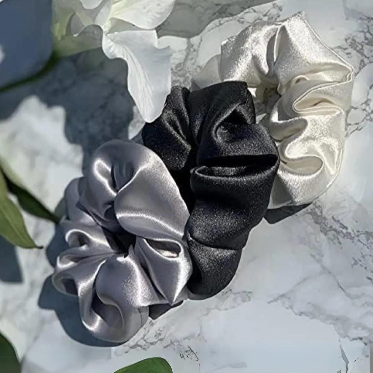 

Women s 3-Piece Satin Hair Scrunchie & Elastic Hair Tie Set