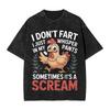 Dont Scare Me I Fart Easily Funny Sarcasm Funny Chicken Apparel Washed T Shirt for Unisex Women Streetwear Hip Hop TShirt Shirt