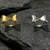 Fashion New Stainless Steel Rings Women Bowknot Open Adjustable Rings Exquisite Non-Fading Banquet Party Daily Wear Jewelry Gift