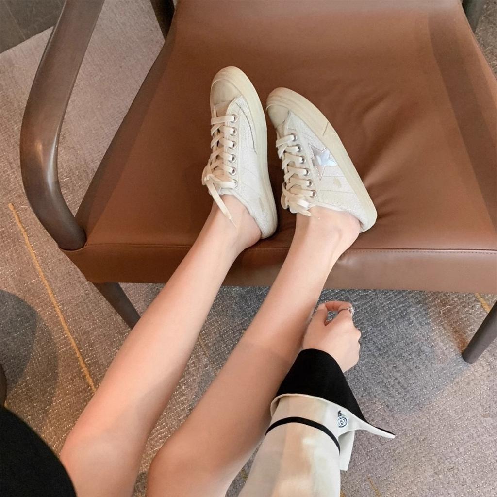 Cowhide version~ soft leather retro old dirty shoes women's spring new stars small dirty shoes sports casual board shoes