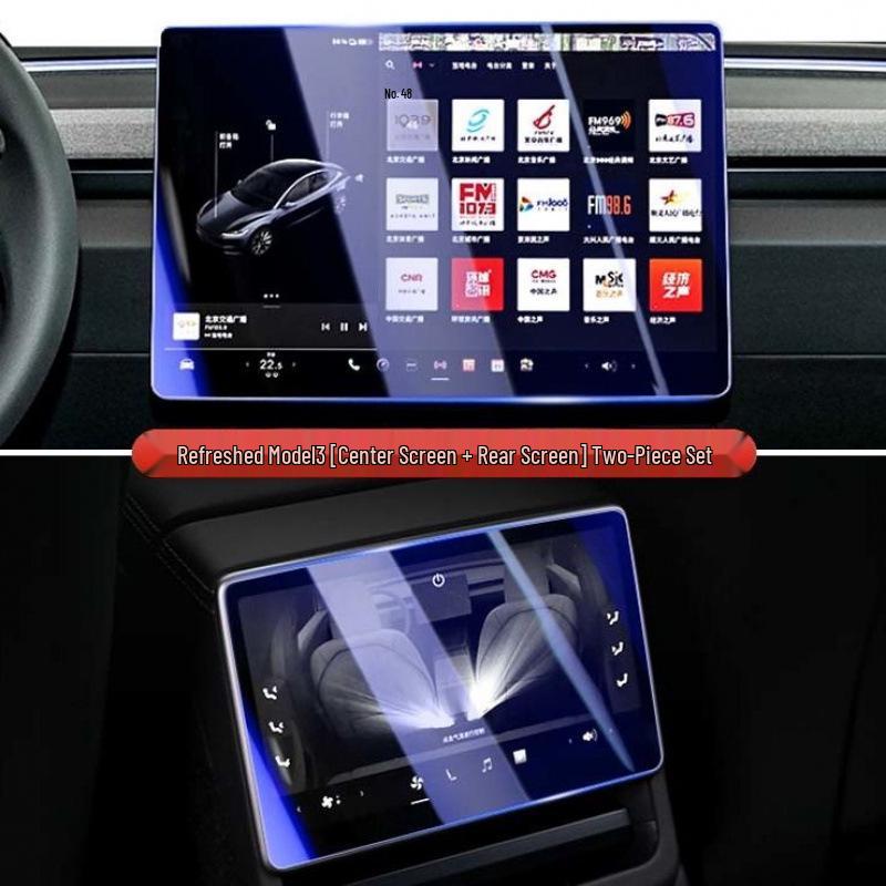 Tesla Model 3/Y Displayschutzfolie - Gehärtetes Glas für das Mittelkonsolen-Display