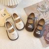 Girls Small Leather Shoes Size 21-30 Soft Bottom Leather Children's Single Shoes Beige Fashion Versatile Children's Baby Shoes