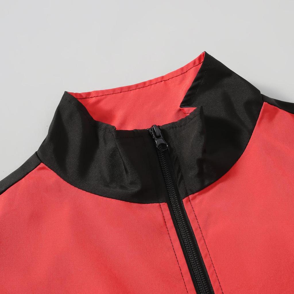 European-American Color Block Men's Stand-Up Collar Jacket - Trendy Autumn/Winter Outerwear