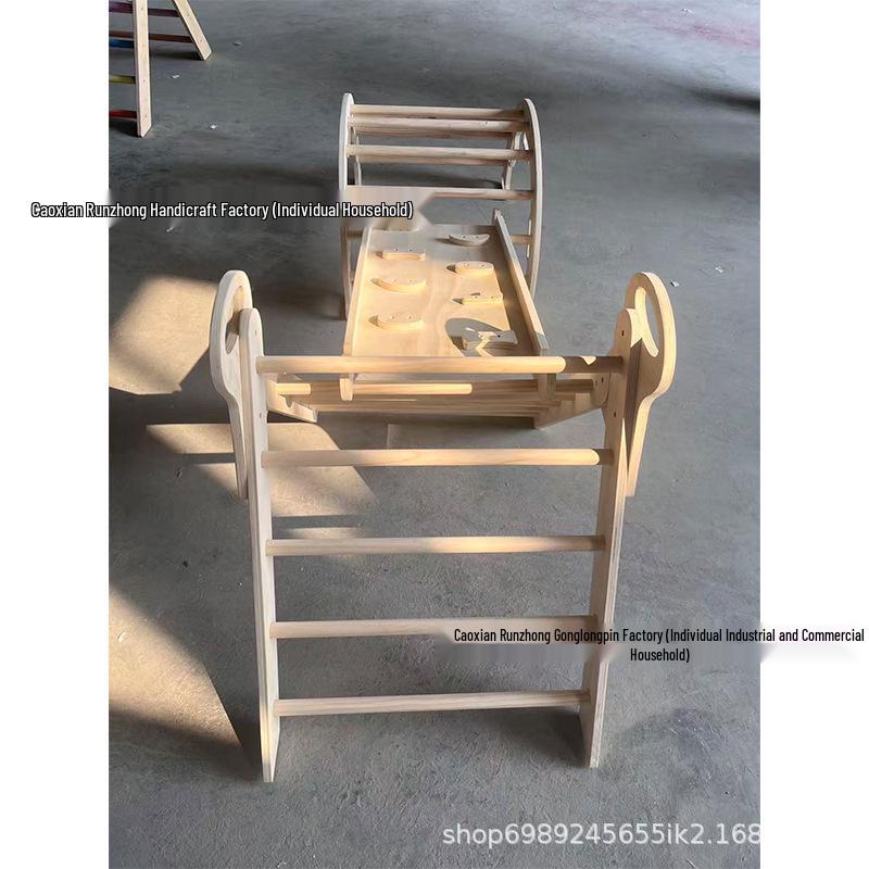 Wooden Indoor Climbing Frame & Slide Set for Toddlers and Children