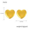 Orecchini a Bottone a Forma di Cuore con Strass Qiong Yao - Accessori in Acciaio Inossidabile Placcato Oro 18K