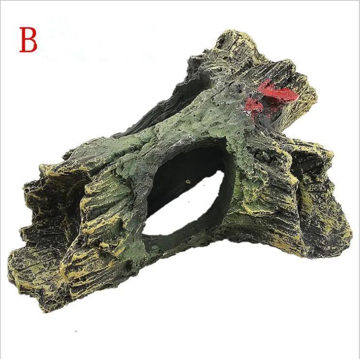 1 шт. Аквариумный ландшафт Декоративный мох Деревянный домик Смола Пещера Украшение для аквариума B