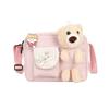 Bear small square bag new women's bag fashionable and sweet contrasting color shoulder bag messenger bag sweet small bag