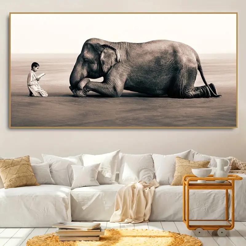 Unframed Canvas Poster, Modern Art, Animal Elephant Wall Art, Ideal Gift For Bedroom Living Room Corridor, Wall Art, Wall De
