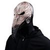 Comfortable Breathable Face Masque Long Nose Raven Masquerade Masque, Steampunk Bird Beak Cosplay Costume, Retro Wood Grain Cushion Latex Scary Creepy