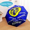 Custom Name Leeds Loyalty Umbrella Folding Umbrella, Automatic Umbrella - 8-Frame for Travel, Casual Lightweight Personalized Gifts