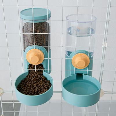 Gaiola para Animais de Estimação Dispensador Suspenso de Comida e Água Pendurado Automático Garrafa de Água Tigela para Gatos Cães Coelhos Verde