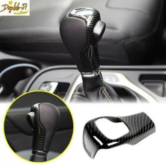 For 2014- Jeep Cherokee ABS Carbon Fiber Interior Gear Shift Knob Cover New
