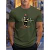 Men Summer T-shirt Firefighter Heartbeat ECG Graphic Print Short Sleeve O-neck Casual Tee Fireman Hero Gift Breathable Tops