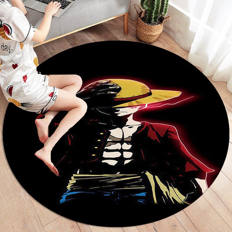Luffy D Round Area Rug Carpet Rug For Living Room Bedroom Sofa Playroom Decor Nonslip Floor Mat