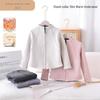 Girls' Warm Faux Cashmere Slimming Hoodie with Stylish Stand Collar - Versatile Velvet Base Layer for Autumn/Winter