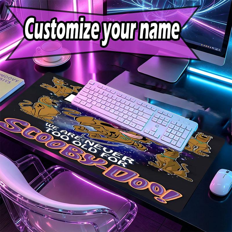 Custom Name Personalized Scooby Pattern Mousepad, Laptop PC Desk Mat, Decorative Desk Mat for Home Keyboard Pad Gift