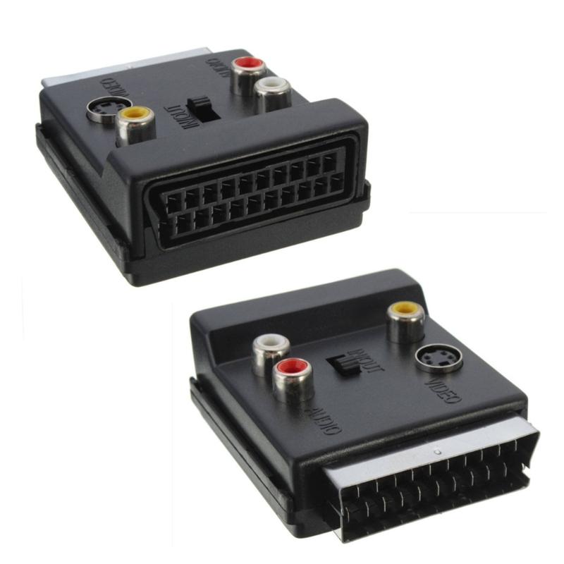 21-Pin SCART zu AV Adapter mit schaltbarer rutschfester Textur für sichere Verbindung und verbesserte Kompatibilität
