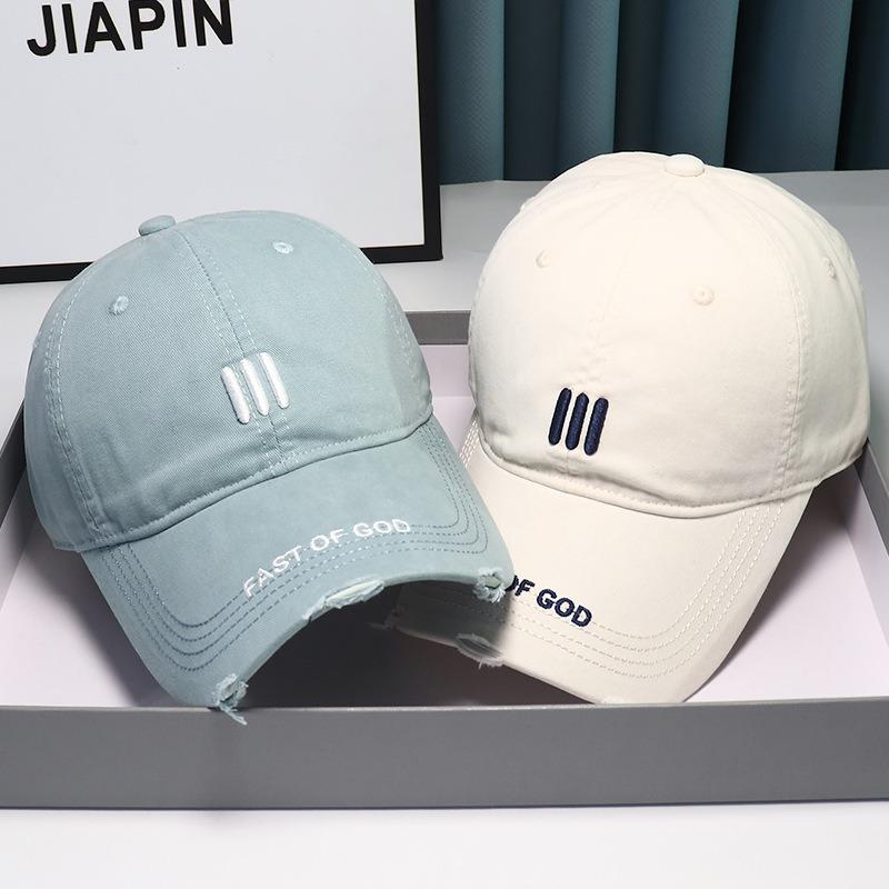 Hat Female Embroidery Letter Cap Tide Versatile Casual Student Baseball Cap Spring Summer Outdoor Sun Hat Men