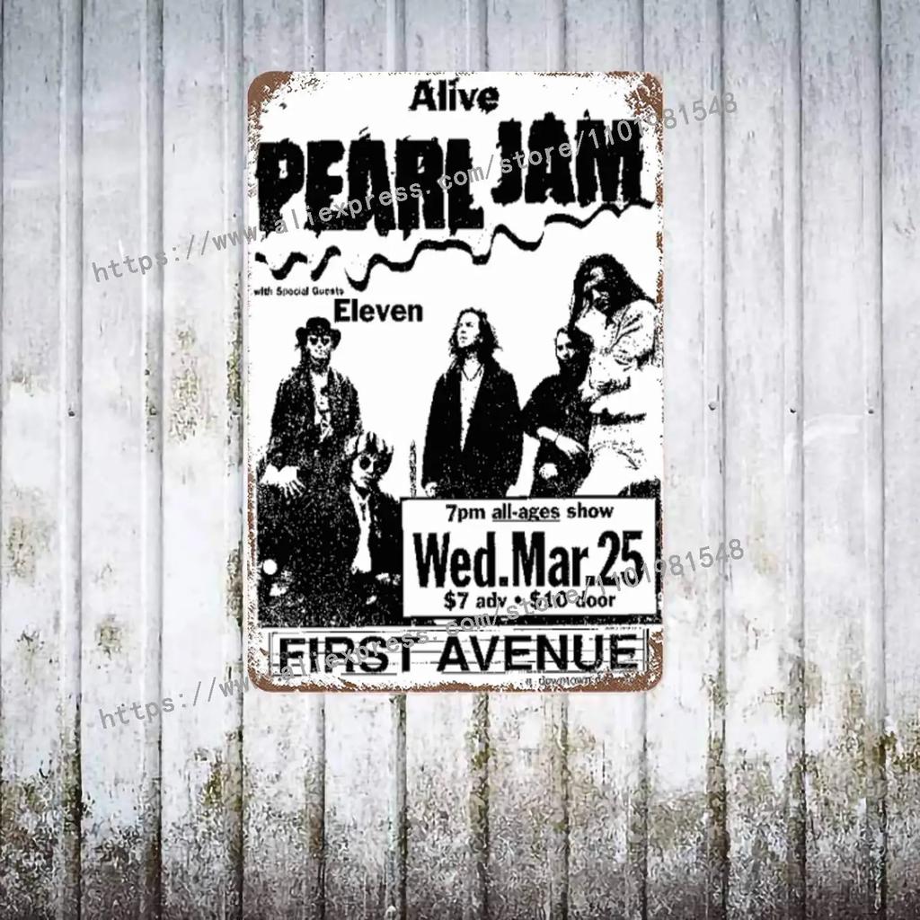 Pearl Jam Band metal Decor Poster Vintage Tin Sign Metal Sign Decorative Plaque for Pub Bar Man Cave Club Wall Decoration