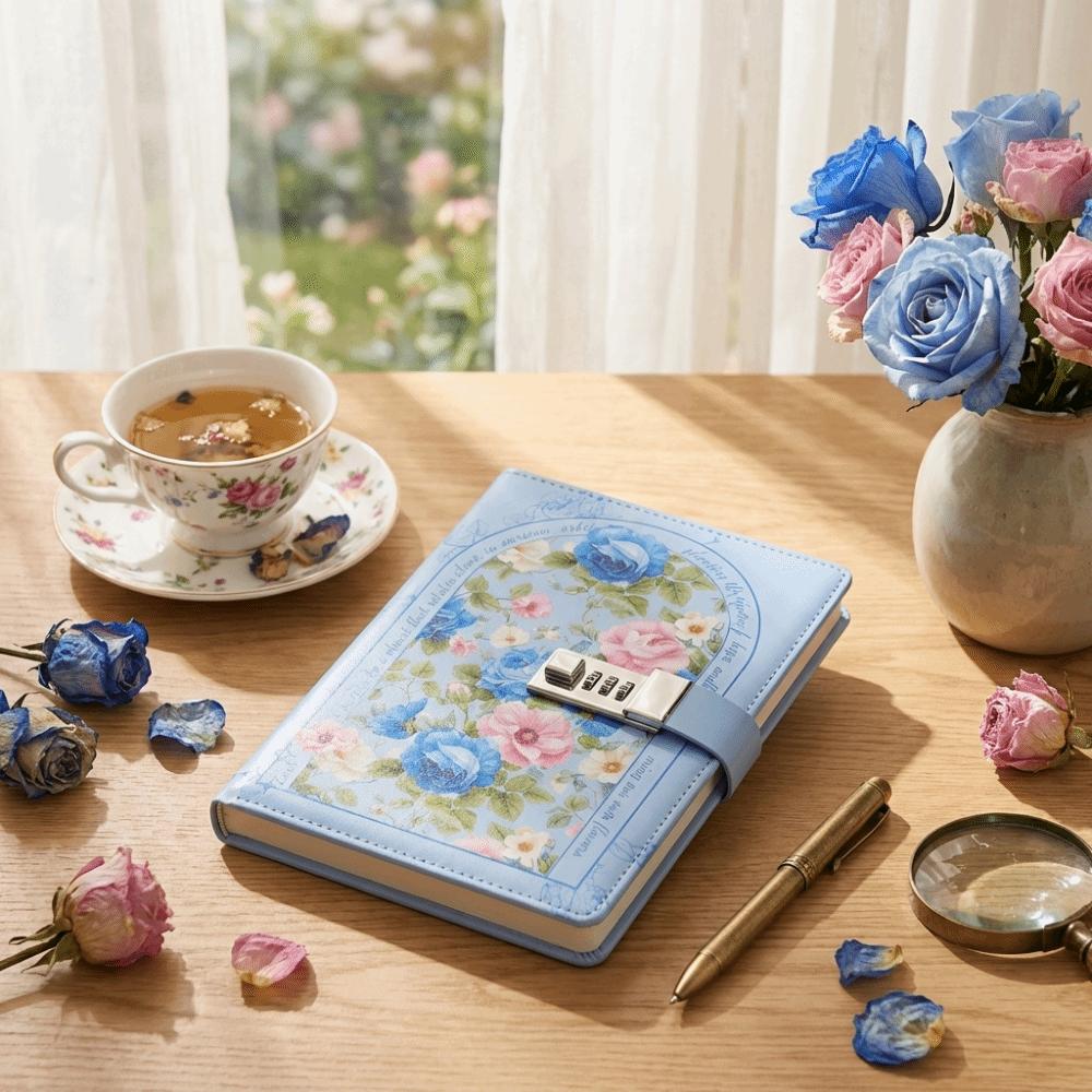 Simple Elegant Appearance A5 Notebook Secure Lock Design Journal Insert Pocket  Study Work