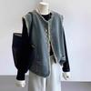 Retro Raw Edge Denim Vest Jacket New Trendy Style Loose Sleeveless Waistcoat Vest