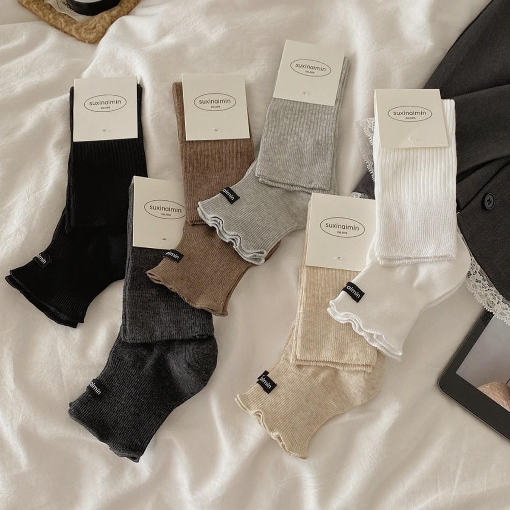 1Pair Cotton Knee Socks Breathable Knitted Foot Cover Fashion Leg Warmers Lolita Style