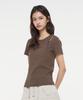 Syupeodeulai Women'S Layered Slim T-Shirt Brown Sdfiscq47Brw