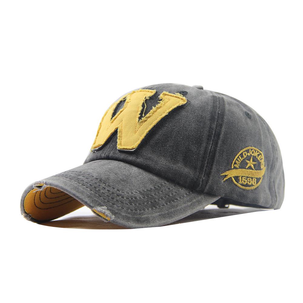 The BAY Trendy Koreaanse Stijl Unisex Verweerde Baseballpet met W-letter - Zomer Zonbescherming Hoed Adjustable