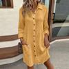 13/5000 Women's Fashionable V-neck Loose Long-sleeved Dress