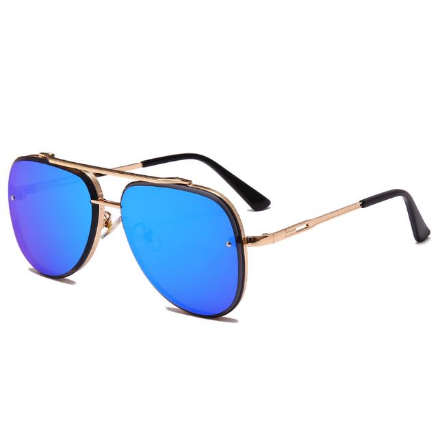 

2025 Fashion Square Luxury Design Sunglasses Men Women Flight Seven Rock Mach Six Style Gradient Pilot Sunglasses Oculos De Sol As Picture