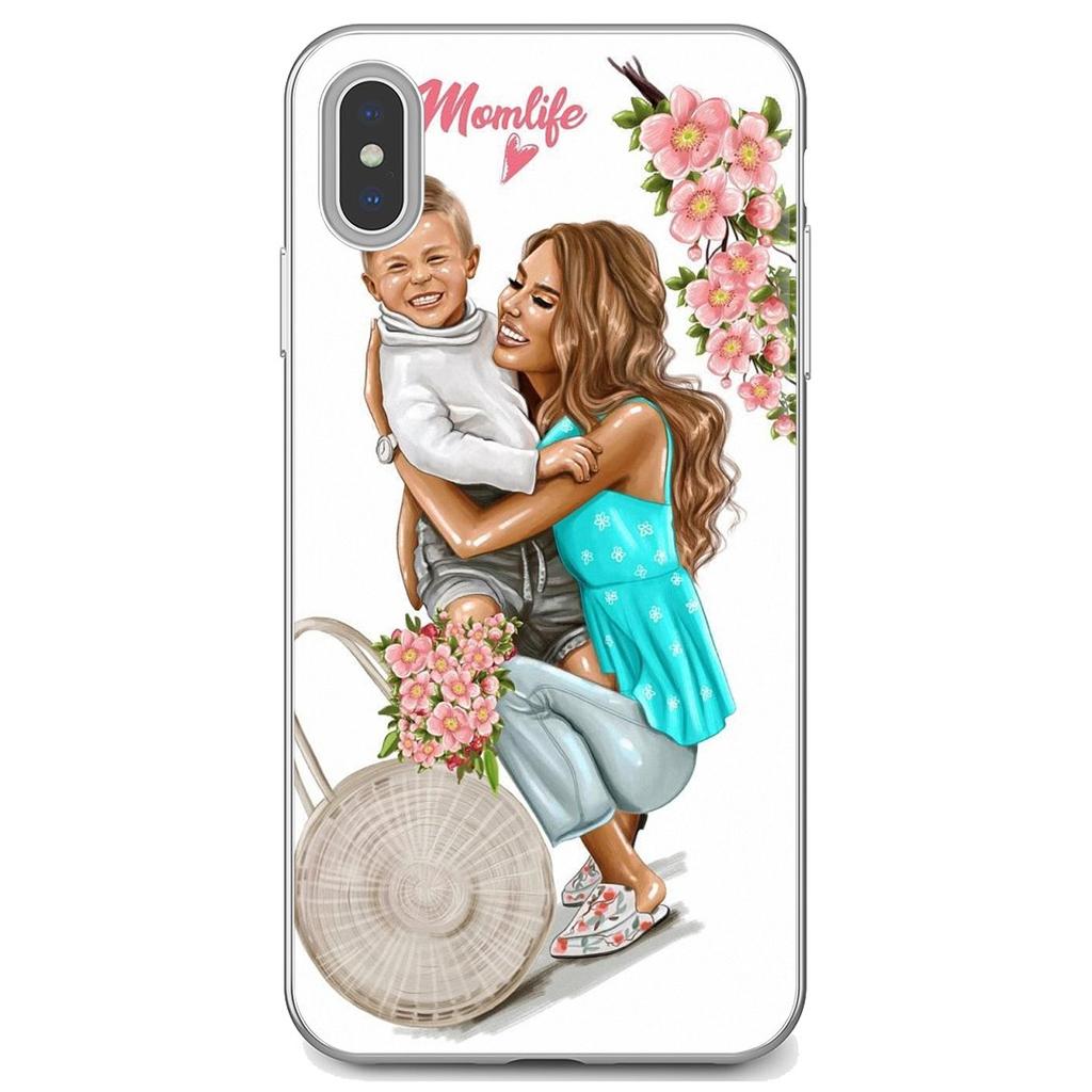Schwarz braune Haare Baby Mama Mädchen Königin Soft Case für Samsung Galaxy A10 A30 A40 A50 A60 A70 a12 a31 a41 a51 a71 a20e a21s M30
