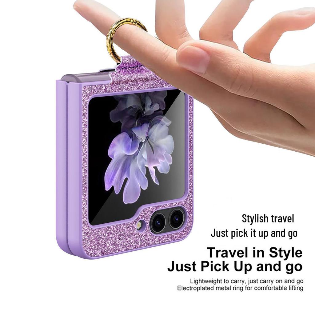 ZFLIP5 Glitter Ring PC Case for Samsung Flip5