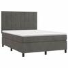 VidaXL Lit à sommier tapissier et matelas Gris foncé 140x200cm Velours - Modèle 3143026