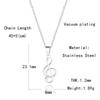 Stainless Steel Musical Notation Shaped Pendant Necklace For Women Men Fashion Classic Silver Color Music Symbol Choker Jewelry