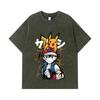 275 GSM Gewaschene T-Shirts 100% Baumwolle Pokemon V2 Ash Print Unisex Schweres Baumwoll-T-Shirt