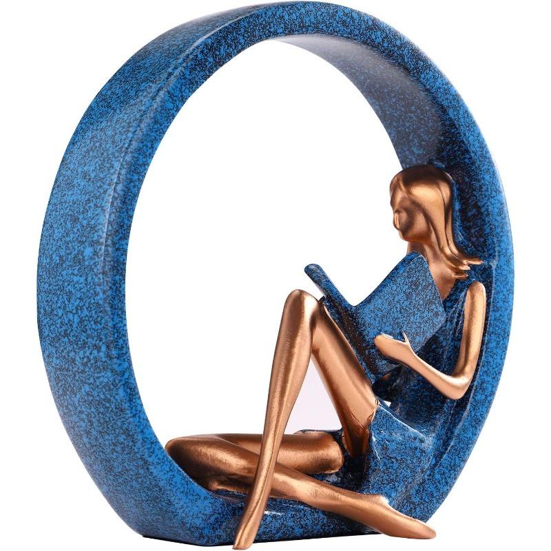 Czytanie Statuetki Dekoracja biura Postacie artystyczne Żywica Joga Dziewczyna Dekoracja Okrągła Dekoracja Rzemiosła Czytelnik Nauczyciel Dekoracja Pulpitu