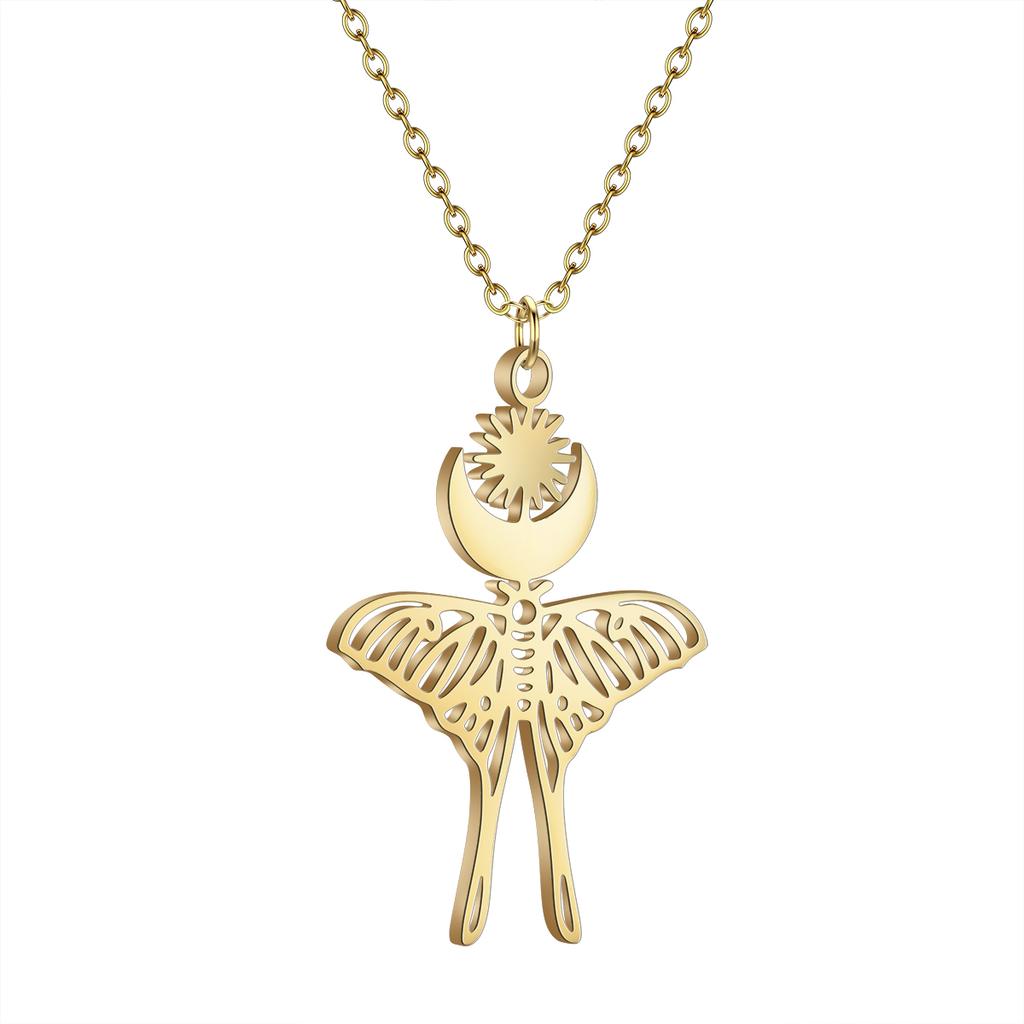 Kinitial Birth Flower Pendants Necklaces For Women Jewelry Ankh Cross Egyptian Leaves Moon Sun Butterfly Chain Choker Collares