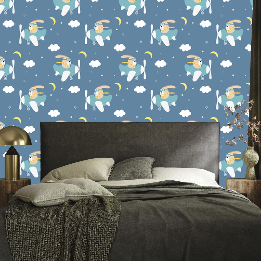 Rabbits In Airplanes Wallpaper for Living Room and Bedroom 50x1000