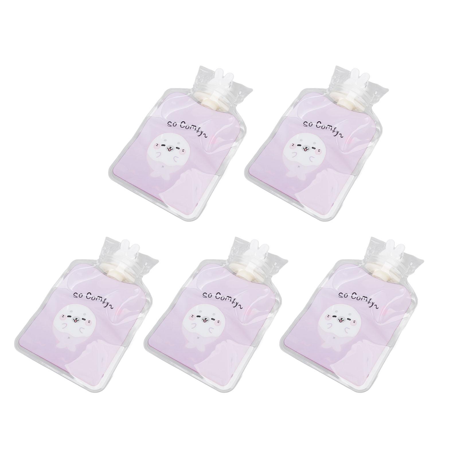 5Pcs Hot Water Bottle Bag Thickened Explosion Proof PVC Leakage Proof Wide Mouth Warm Water Bag Type 4