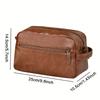 Herren-Kulturtasche aus Leder für Reisen und Geschäftsreisen, tragbare Kosmetiktasche mit großer Kapazität und mehreren Taschen, handliche Kulturtasche aus Leder
