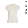 ELLASSAY Women's 3D Crochet Knit Cap-Sleeve Top