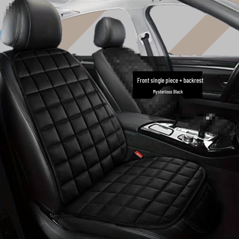 Universal Non-Slip Crystal Velvet Car Seat Cushion with Backrest for All Seasons