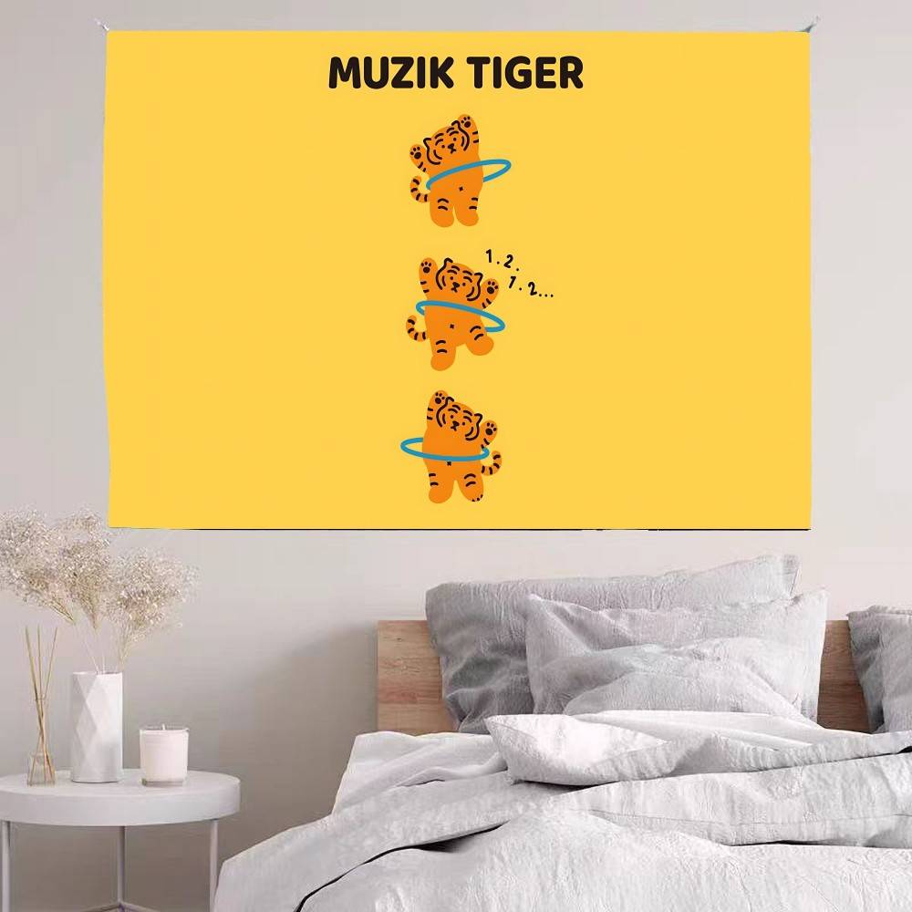 MMUZIKS TTIGERS Wandteppiche Anpassbare Wandteppiche Verschiedene Stile Wanddekoration Promi-Fotodruck Wanddekorationen