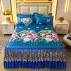 Korean Version Lace Solid Color Bed Skirt Three Piece Set, Skin Friendly Double-layer Bed Cover Non Slip Bed Cover Falda De Cama