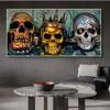 Modern Abstract Skull Art Street Mural Poster and Graffiti Wall Printed On Canvas Suitable for Living Room Home Decoration
