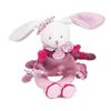 Hochet cerise le lapin - doudou et compagnie - collection génération doudou - rose - 19cm